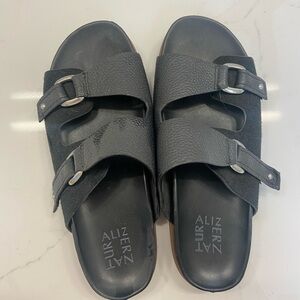 Naturalized black leather sandals size 9